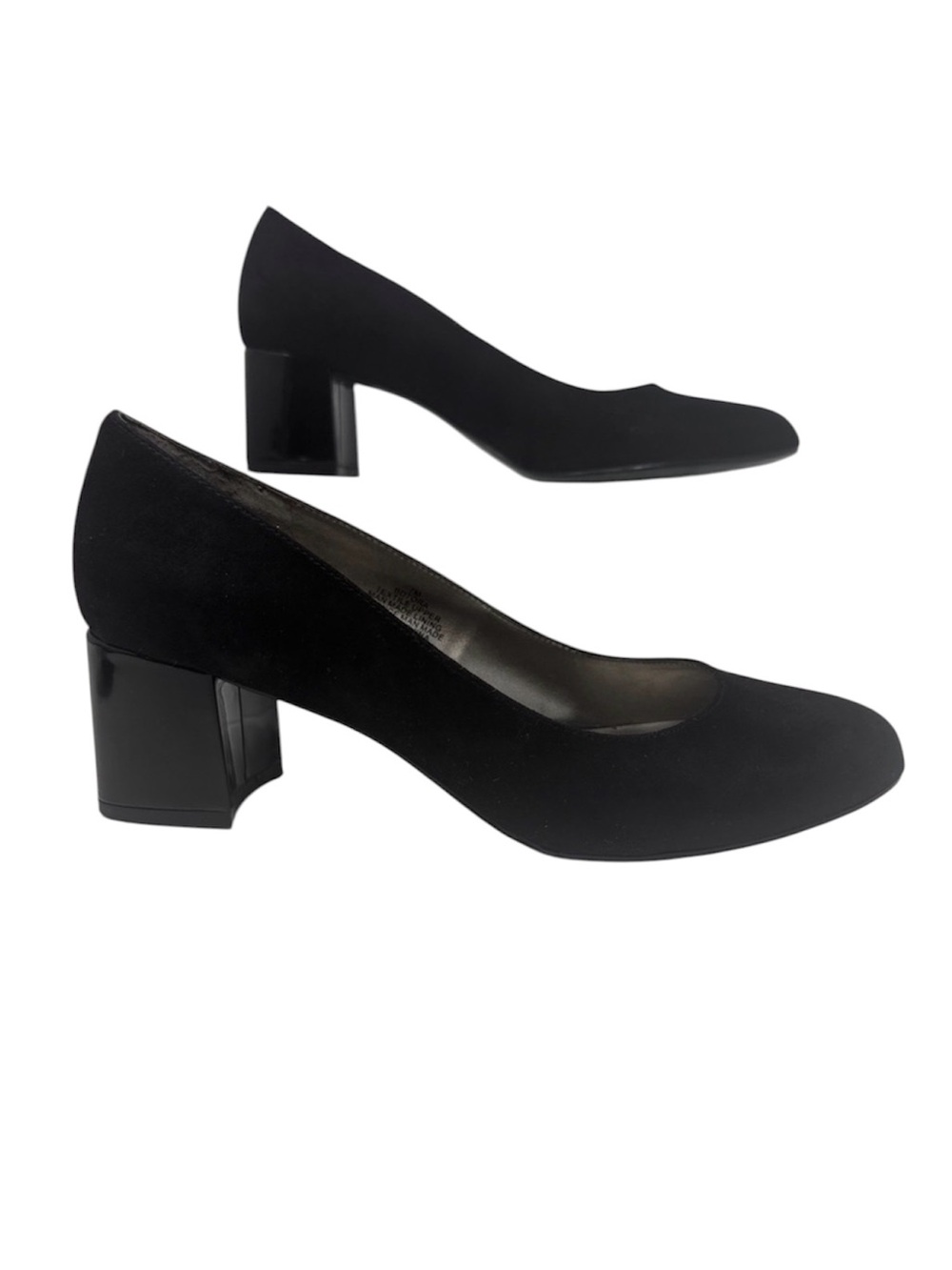 ✨ Bandolino "Ora" Black Faux Suede Round Toe Block Heels - Size 7✨